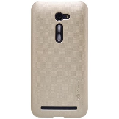 Asus Zenfone 2 5.0 (ZE500CL) Nillkin Frosted Shield auksinis plastikinis dėklas + apsauginė ekrano plėvelė / Priedai.lt