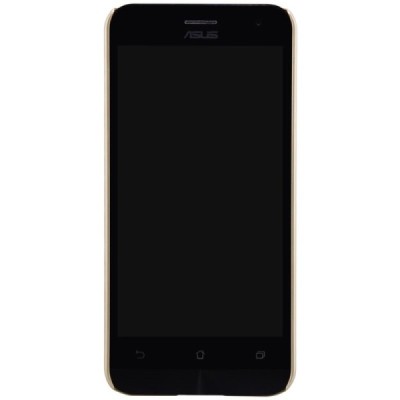 Asus Zenfone 2 5.0 (ZE500CL) Nillkin Frosted Shield auksinis plastikinis dėklas + apsauginė ekrano plėvelė / Priedai.lt
