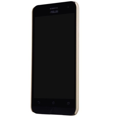 Asus Zenfone 2 5.0 (ZE500CL) Nillkin Frosted Shield auksinis plastikinis dėklas + apsauginė ekrano plėvelė / Priedai.lt