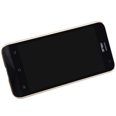 Asus Zenfone 2 5.0 (ZE500CL) Nillkin Frosted Shield auksinis plastikinis dėklas + apsauginė ekrano plėvelė / Priedai.lt