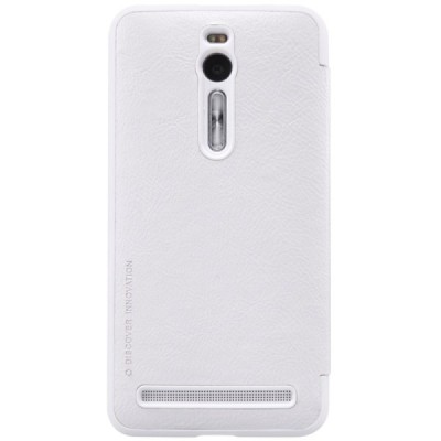 Prabangus „Nillkin“ Qin serijos baltas odinis atverčiamas Asus Zenfone 2 5.5 (ZE550ML, ZE551ML) dėklas - knygutė / Priedai.lt