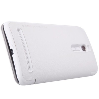 Prabangus „Nillkin“ Qin serijos baltas odinis atverčiamas Asus Zenfone 2 5.5 (ZE550ML, ZE551ML) dėklas - knygutė / Priedai.lt