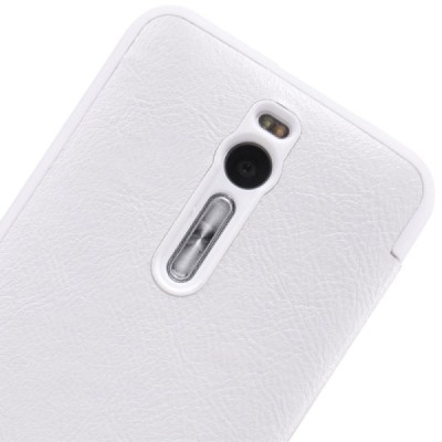 Prabangus „Nillkin“ Qin serijos baltas odinis atverčiamas Asus Zenfone 2 5.5 (ZE550ML, ZE551ML) dėklas - knygutė / Priedai.lt