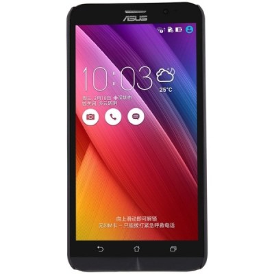 Asus Zenfone 2 5.5 (ZE550ML, ZE551ML) Nillkin Frosted Shield juodas plastikinis dėklas + apsauginė ekrano plėvelė / Priedai.lt
