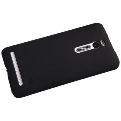 Asus Zenfone 2 5.5 (ZE550ML, ZE551ML) Nillkin Frosted Shield juodas plastikinis dėklas + apsauginė ekrano plėvelė / Priedai.lt