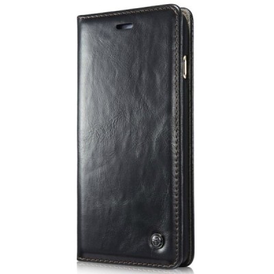 Samsung Galaxy S5 mini (G800) „CaseMe“ solidus atverčiamas juodas odinis dėklas - knygutė / Priedai.lt