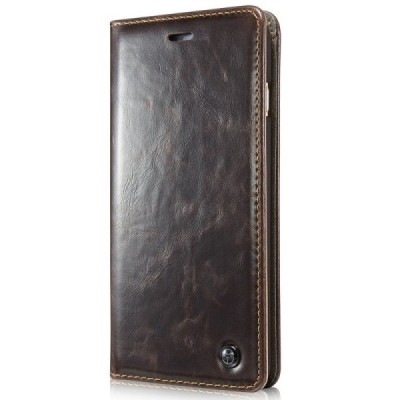 Samsung Galaxy S5 mini (G800) „CaseMe“ solidus atverčiamas rudas odinis dėklas - knygutė / Priedai.lt