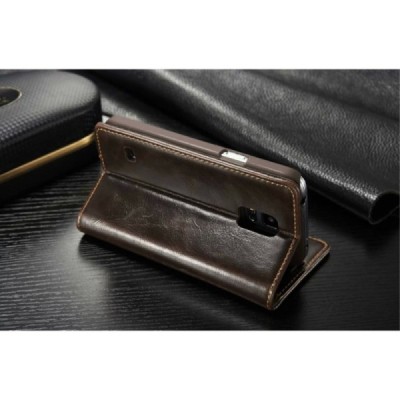 Samsung Galaxy S5 mini (G800) „CaseMe“ solidus atverčiamas rudas odinis dėklas - knygutė / Priedai.lt