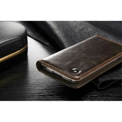 Samsung Galaxy S5 mini (G800) „CaseMe“ solidus atverčiamas rudas odinis dėklas - knygutė / Priedai.lt