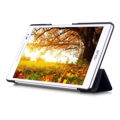 Asus ZenPad 8 (Z380KL) atverčiamas juodas odinis dėklas - knygutė / Priedai.lt