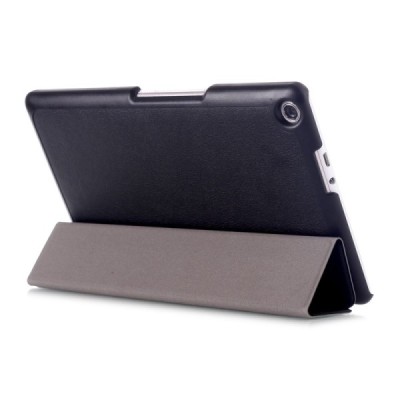 Asus ZenPad 8 (Z380KL) atverčiamas juodas odinis dėklas - knygutė / Priedai.lt