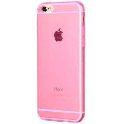 Apple iPhone 6 (6s) skaidrus (permatomas) raudonas kieto silikono TPU ploniausias pasaulyje dėklas / Priedai.lt
