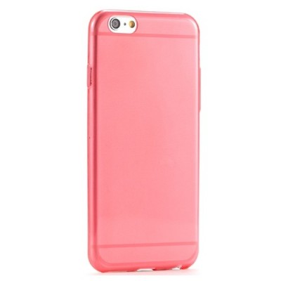 Apple iPhone 6S Plus skaidrus (permatomas) raudonas kieto silikono TPU ploniausias pasaulyje dėklas / Priedai.lt