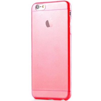 Apple iPhone 6S Plus skaidrus (permatomas) raudonas kieto silikono TPU ploniausias pasaulyje dėklas / Priedai.lt