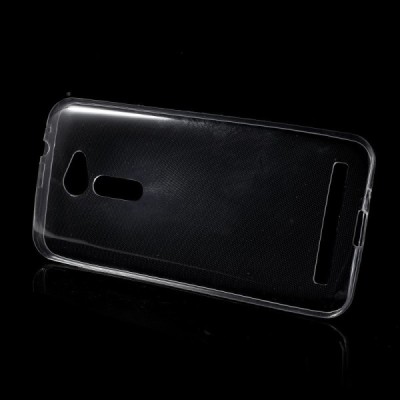 Asus Zenfone 2 5.0 (ZE500CL) skaidrus (permatomas) kieto silikono TPU ploniausias pasaulyje dėklas / Priedai.lt
