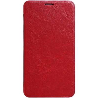 Asus Zenfone 2 5.5 (ZE550ML, ZE551ML) solidus atverčiamas raudonas odinis dėklas - knygutė / Priedai.lt