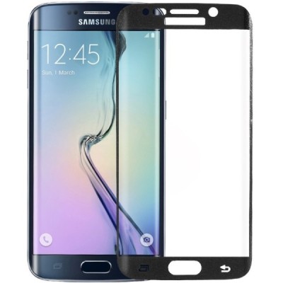 Samsung Galaxy S6 Edge (G925) „Amorus“ 9H Tempered Glass sustiprintos apsaugos juodas pilnai dengiantis apsauginis ekrano stikla