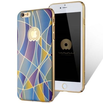 Apple iPhone 6 (6s) „JLW“ Color Palette melsvas su auksiniais apvadais elegantiškas plastikinis dėklas / Priedai.lt