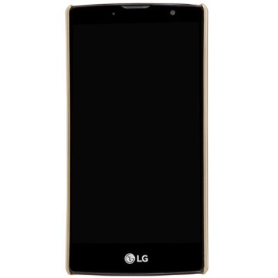 LG G4c (H525) Nillkin Frosted Shield auksinis plastikinis dėklas + apsauginė ekrano plėvelė / Priedai.lt