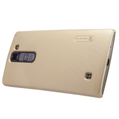 LG G4c (H525) Nillkin Frosted Shield auksinis plastikinis dėklas + apsauginė ekrano plėvelė / Priedai.lt