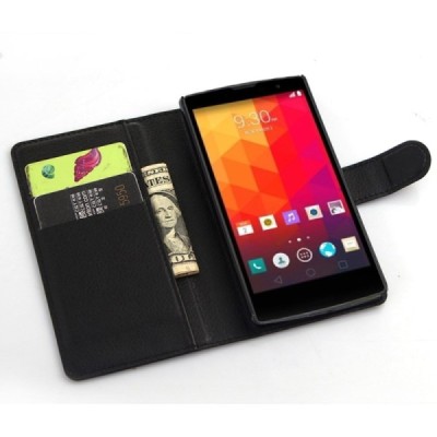 LG G4c (H525) atverčiamas juodas odinis Litchi dėklas - piniginė / Priedai.lt