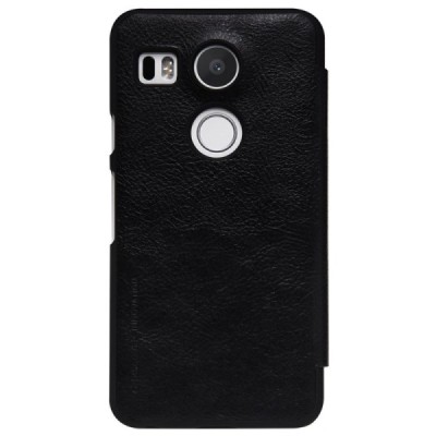 Prabangus „Nillkin“ Qin serijos juodas odinis atverčiamas LG Nexus 5X dėklas / Priedai.lt