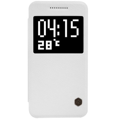 Prabangus „Nillkin“ Qin serijos baltas odinis atverčiamas HTC One A9 dėklas / Priedai.lt