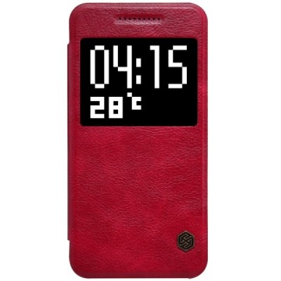 Prabangus „Nillkin“ Qin serijos raudonas odinis atverčiamas HTC One A9 dėklas / Priedai.lt