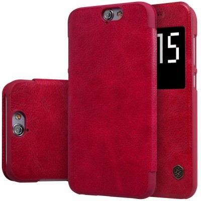 Prabangus „Nillkin“ Qin serijos raudonas odinis atverčiamas HTC One A9 dėklas / Priedai.lt