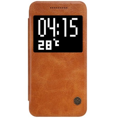 Prabangus „Nillkin“ Qin serijos rudas odinis atverčiamas HTC One A9 dėklas / Priedai.lt