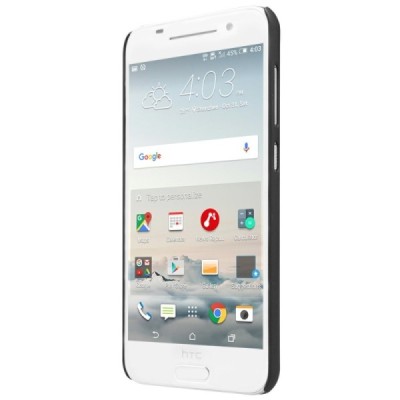 HTC One A9 Nillkin Frosted Shield juodas plastikinis dėklas + apsauginė ekrano plėvelė / Priedai.lt