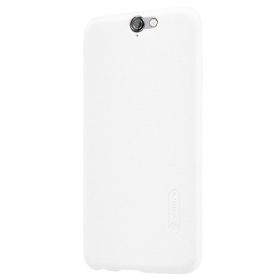 HTC One A9 Nillkin Frosted Shield baltas plastikinis dėklas + apsauginė ekrano plėvelė / Priedai.lt