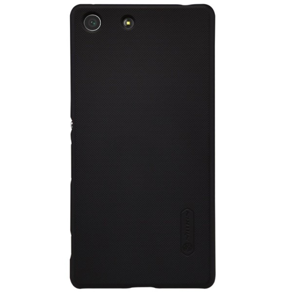 „Nillkin“ Frosted Shield dėklas - juodas + apsauginė ekrano plėvelė (Xperia M5)