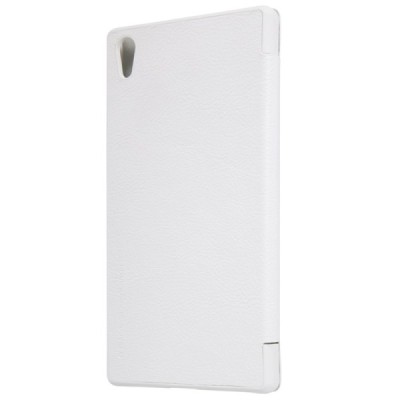 Prabangus „Nillkin“ Qin serijos baltas odinis atverčiamas Sony Xperia Z5 Premium dėklas / Priedai.lt