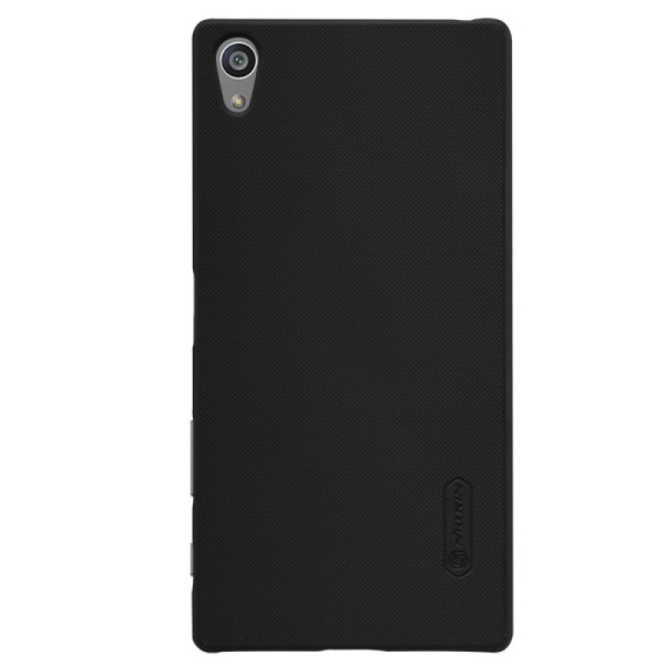 „Nillkin“ Frosted Shield dėklas - juodas + apsauginė ekrano plėvelė (Xperia Z5 Premium)
