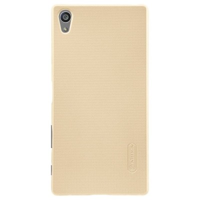 Sony Xperia Z5 Premium Nillkin Frosted Shield auksinis plastikinis dėklas + apsauginė ekrano plėvelė / Priedai.lt