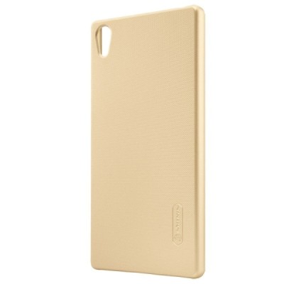 Sony Xperia Z5 Premium Nillkin Frosted Shield auksinis plastikinis dėklas + apsauginė ekrano plėvelė / Priedai.lt