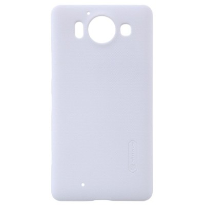 Microsoft Lumia 950 Nillkin Frosted Shield baltas plastikinis dėklas + apsauginė ekrano plėvelė / Priedai.lt