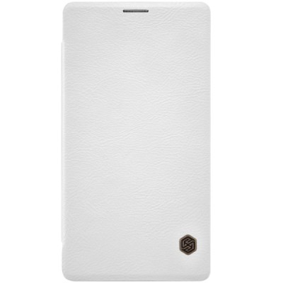 Prabangus „Nillkin“ Qin serijos baltas odinis atverčiamas Microsoft Lumia 950 XL dėklas / Priedai.lt