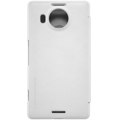 Prabangus „Nillkin“ Qin serijos baltas odinis atverčiamas Microsoft Lumia 950 XL dėklas / Priedai.lt
