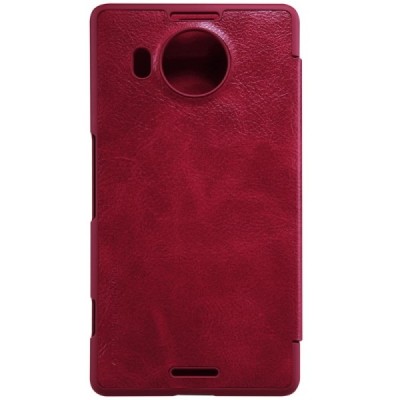 Prabangus „Nillkin“ Qin serijos raudonas odinis atverčiamas Microsoft Lumia 950 XL dėklas / Priedai.lt