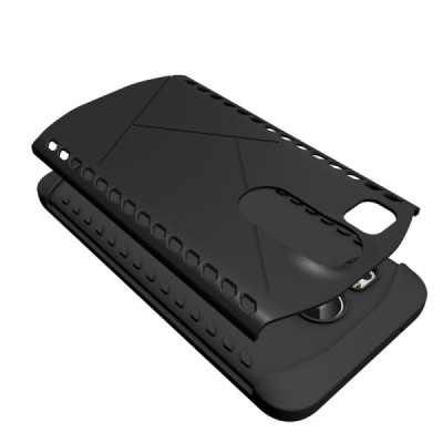 Sustiprintos apsaugos LG Nexus 5X juodas kieto silikono (TPU) ir plastiko dėklas / Priedai.lt