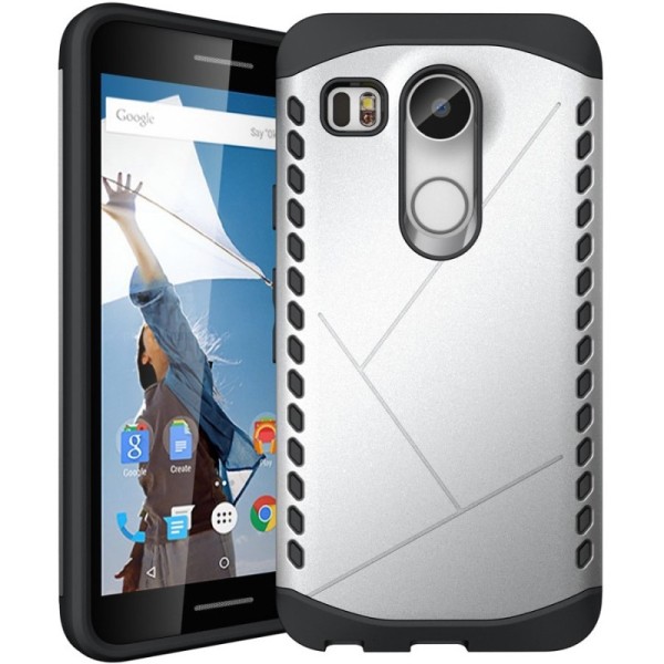 Sustiprintos apsaugos dėklas - sidabrinis (Nexus 5X)
