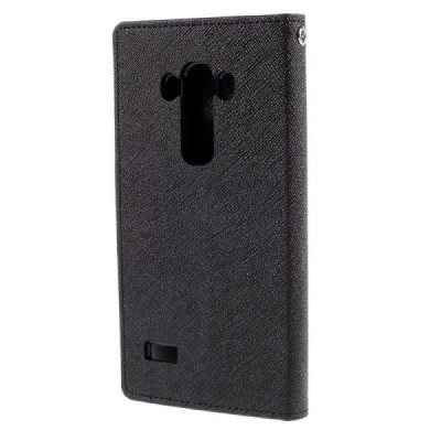 LG G4s Mercury juodas atverčiamas dėklas - piniginė / Priedai.lt