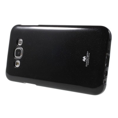 Samsung Galaxy E7 Mercury juodas kieto silikono tpu dėklas - nugarėlė / Priedai.lt