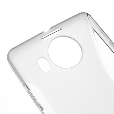 Microsoft Lumia 950 XL kieto silikono TPU skaidrus pilkas dėklas - nugarėlė / Priedai.lt