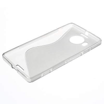 Microsoft Lumia 950 XL kieto silikono TPU skaidrus pilkas dėklas - nugarėlė / Priedai.lt