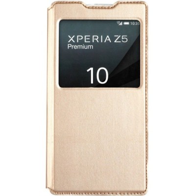 Sony Xperia Z5 Premium „Kalaideng“ Sun atverčiamas auksinis dėklas - knygutė / Priedai.lt