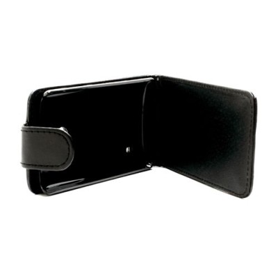 Juodas odinis atverčiamas Nokia Lumia 520 dėklas (dėkliukas) / Priedai.lt