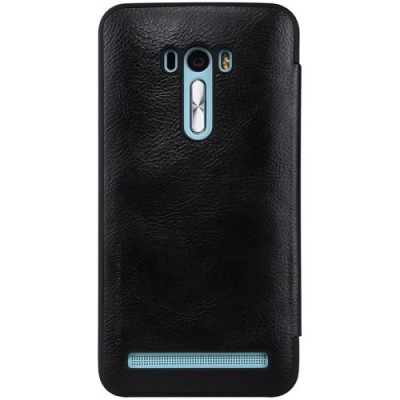 Prabangus „Nillkin“ Qin serijos juodas odinis atverčiamas Asus Zenfone Selfie (ZD551KL) dėklas - knygutė / Priedai.lt